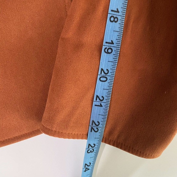 Briggs New York Shirt Blazer Womens MP Long Sleeve Rust Orange Shoulder Pads - Picture 10 of 10